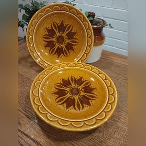 Vintage Mid Century Homer Laughlin Golden Harvest Salad Plates